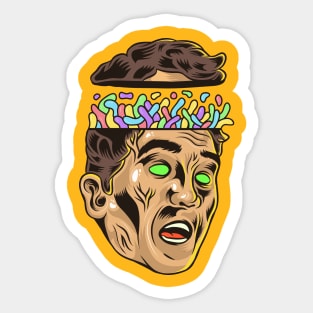 Overthinking make your head explode Sticker